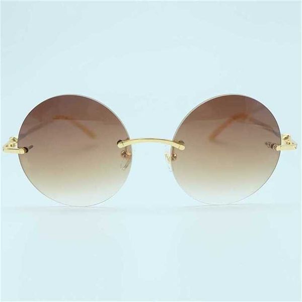 

sunglasses 2023 designer round metal carter rimless luxury mens brand designer vintage lentes de sol mujerkajia new, White;black