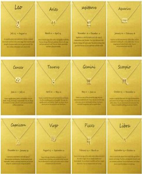 

dogeared necklace with card the zodiac sign gold plated leoariesvirgo pendant noble and delicate choker valentine day christmas 8818063, Silver