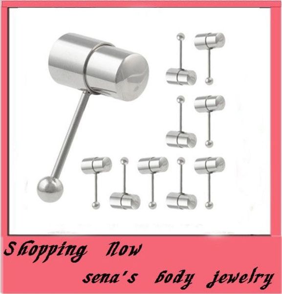 

t11 vibrating tongue ring stainless steel rings gold color barbell tongue piercing stud tongue ring jewelry t429770249, Silver