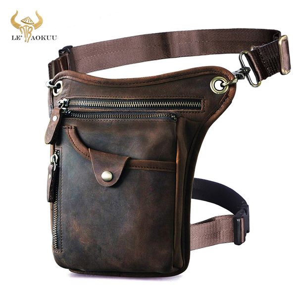 

waist bags thick crazy horse leather men design casual coffee classic shoulder sling bag fashion travel fanny belt pack leg 2115 230717