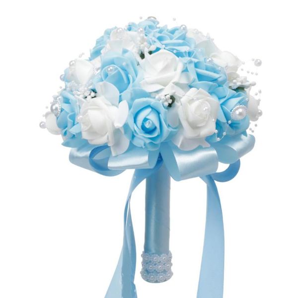 

bride holding flowers romantic wedding colorful bride 039s bouquet white red pink champange bridal bouquets artificial rose6322764