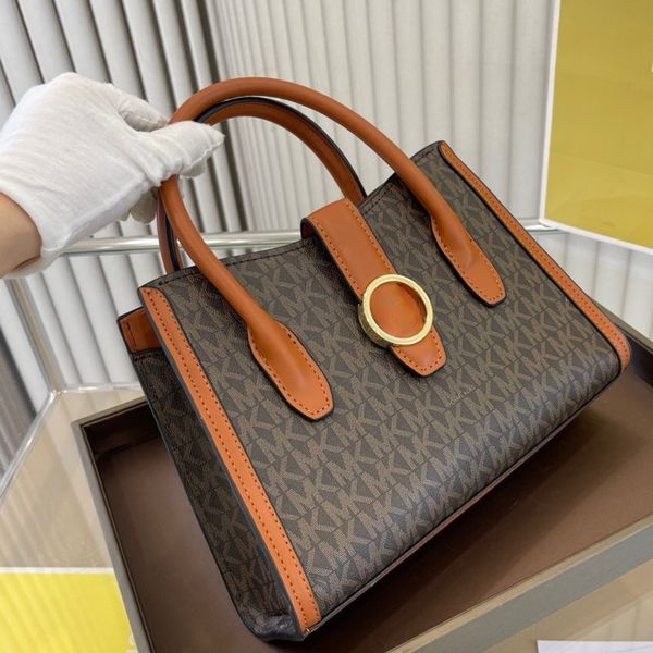 

designer bag women fashion designer shoulder bag classic printed leather handheld cabbage basket tote bag retro color contrast one shoulder