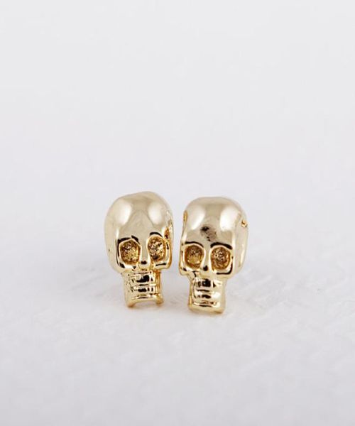 

classic fashion skeleton zinc alloy earrings earrings ghost head women whole halloween is the gift6107828, Golden;silver