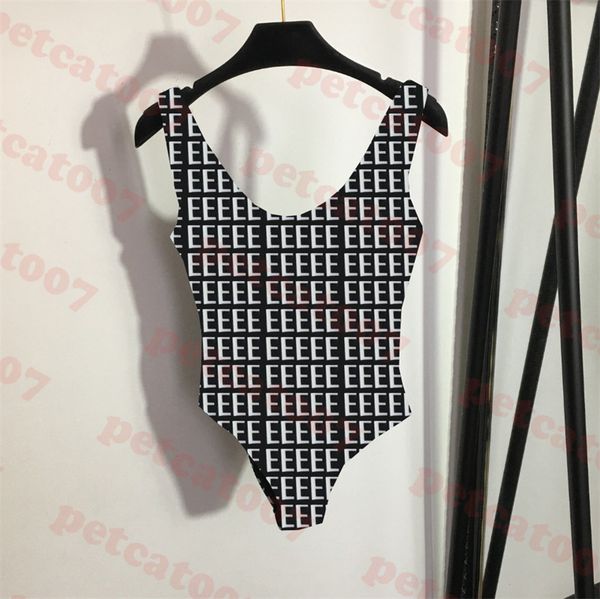 

womens bikini full letter printed swimwear backless one piece swimsuits summer beach swimsuit two colors