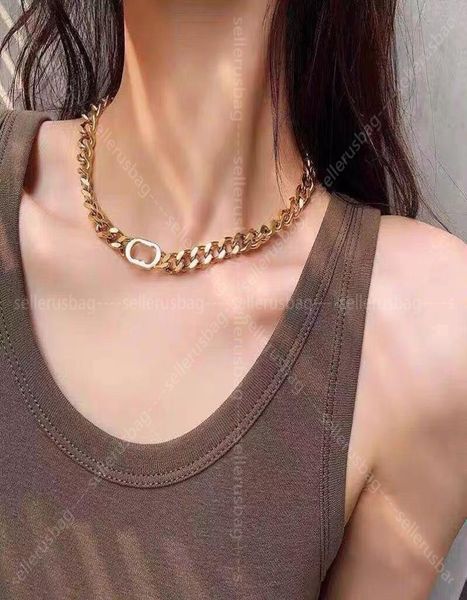 

2021 new necklaces women retro chokers embellishment bronze charm chain jewelry fashion brass bracelets chains8737694, Silver