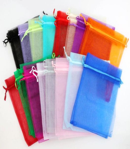 

100pcs 16colors 13x18cm rectangle solid color organza bags wine bottle jewelry gift pouches candy bag gb0356202124, Pink;blue