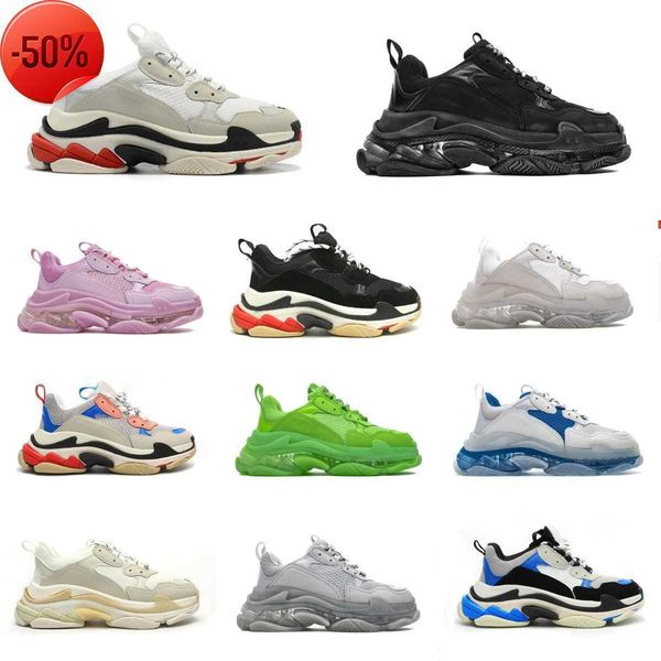 

rystal bottom 17w luxury casual shoes women mens dad platform trainers triple s black white red outdoor paris designer flat multicolor brans, Gray