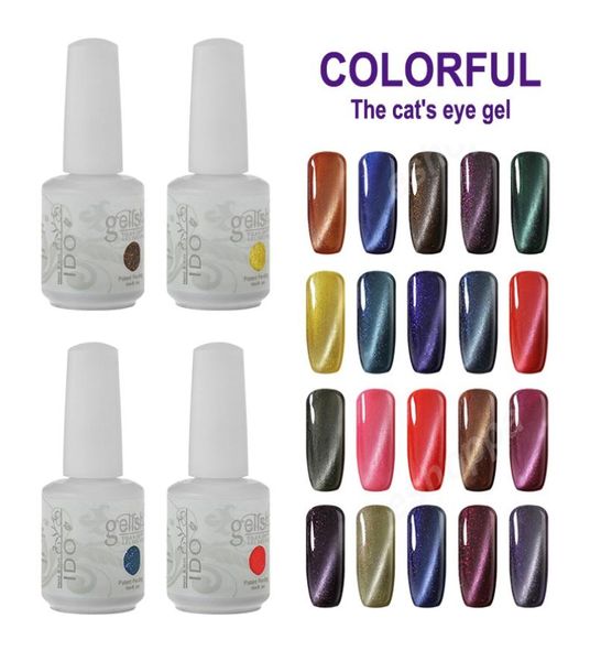 

cat eye gel ido gelish 15ml soak off uv led gel nail polish 24 colors manicure set8323032, Red;pink