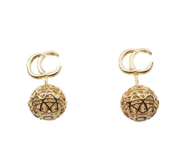 

delicate 18k gold plated 925 silver luxury brand designers letters stud geometric famous women round crystal rhinestone pearl earr3521425