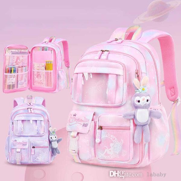 

1-6th grade fantasy kids backpack primary school schoolbag girls refrigerator open door lightweight and large capacity childern's backp