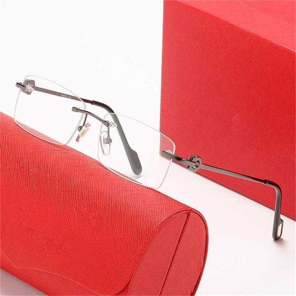 

sunglasses 2023 designer new frameless men's and women's square piece metal leg fashion optical frame flat mirrorkajia new, White;black