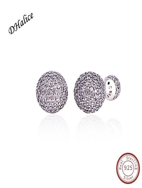 

authentic 100 925 sterling silver earring pave drops with full cz studs earrings for women wedding gift fine pandora jewelry9812069, Golden;silver