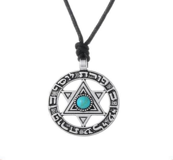 

w9 norse viking star of david hexagram pendant vintage wiccan jewish talisman necklace230y3707545, Silver
