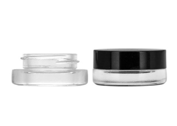 

food grade nonstick 3ml 5ml glass jar tempered glass container wax dab jar dry herb container with black lid eea8997953997