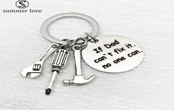 

daddy key rings if dad can039t fix it no one can hand tools keychain gift for papa father039s day creative father keys chain2040459, Slivery;golden