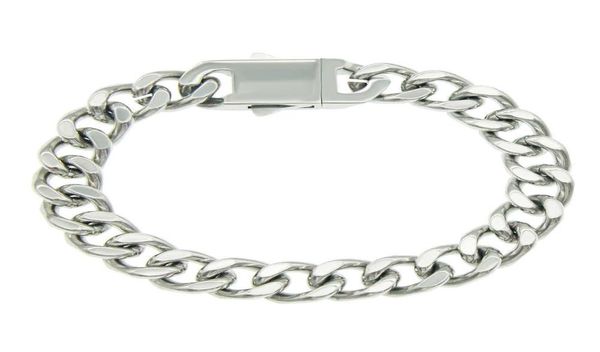 

mens bracelets womens link chains gold silver plated diamond stainless steel miami cuban chain men039s bracelet hip hop smooth 4268425, Black