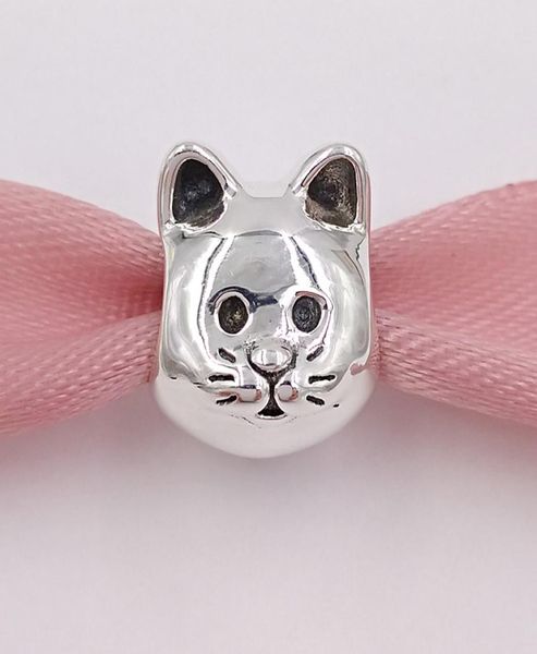 

andy jewel authentic 925 sterling silver beads curious cat charm fits european style jewelry bracelets & necklace 7917064599312, Black