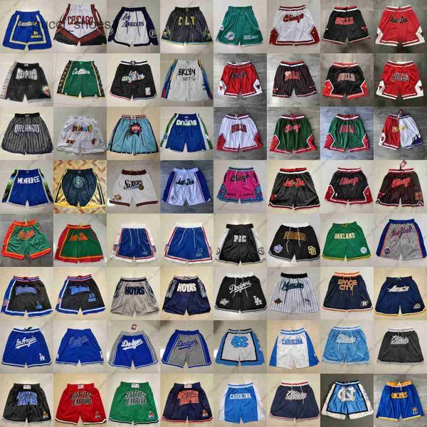 

2023 new all team basketball shorts just don short retro sport wear with pocket zipper sweatpants hip pop pant stitched qualitty embroidery