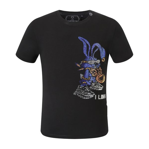 

phillip plain men designer pp skull diamond t shirt short sleeve dollar brown bear brand tee o-neck skulls tshirt tees pp2124, White;black