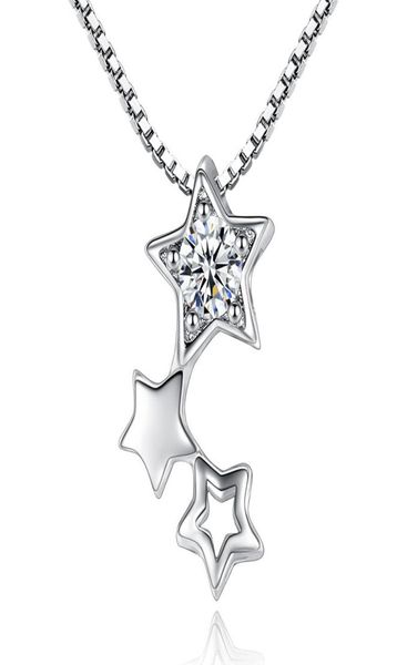 

woman silver star necklcae crystal star silver pendant necklaces fashion charms necklace8060575