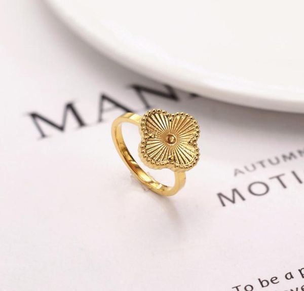 

luxury design black gold clover wedding ring for women0121939436, Silver