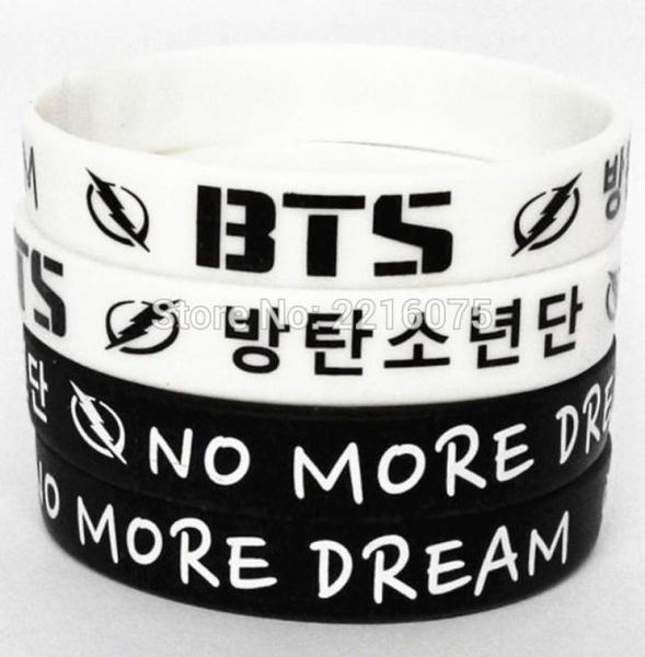 

whole 50pcs black and white even mix no more dream k wristband silicone bracelets 9448419