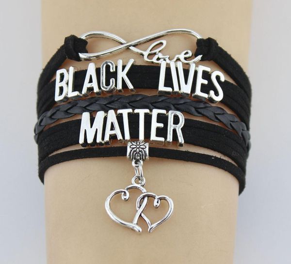 

bracelets infinity black lives matter jesus heart love letters charm fashion knot leather braid wrap bracelets bangles for women m7523706, Golden;silver