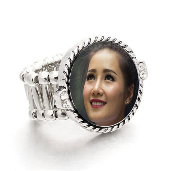

blank button rings for dye sublimation women selectable button ring jewelry with zircon for thermal transfer printing diy blank su7310727, Golden;silver
