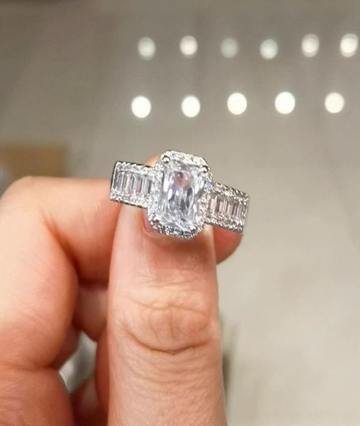 

sparkly stone zircon silver ring for women engagement wedding ring1413482