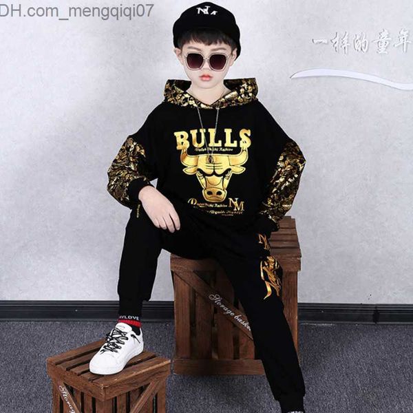 

clothing sets 2023 children's boys and girls hoodie suit cartoon jeans children's clothing sweatshirt casual clothing suit zipper, White
