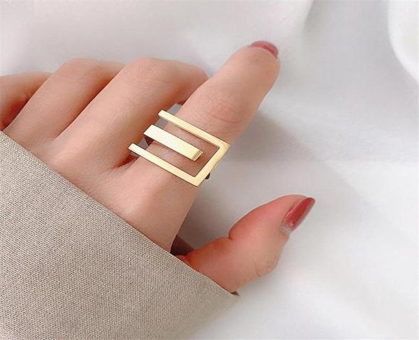 

cluster rings 2021 women039s personality knuckle ring simple stylish gold color for index finger jewelry gift cool7337165, Golden;silver