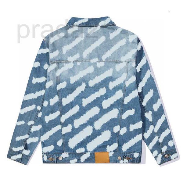 

men's jackets designer men denim fashion letter full print jacket man loose street style outerwear women cotton clothing coats classic, Black;brown