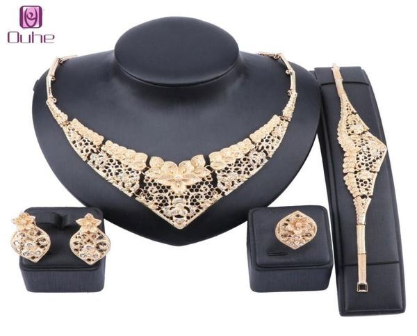 

dubai gold color accessories crystal jewelry set fashion african beads jewelry sets women costume brand statement jewelry3889819, Slivery;golden