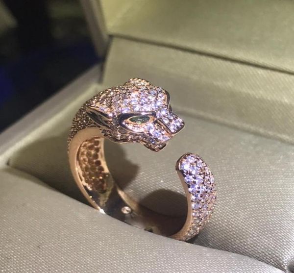 

panthere series ring vintage retro stones jewelry 18k gold plated official reproductions fashion advnced diamants exquisite gift h8425995, Silver