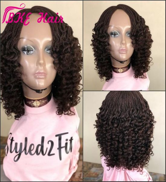 

full handtied blackdarkbrown box braids wig with baby hair curly braided synthetic lace front wig crochet braids hair for woman3103255, Black
