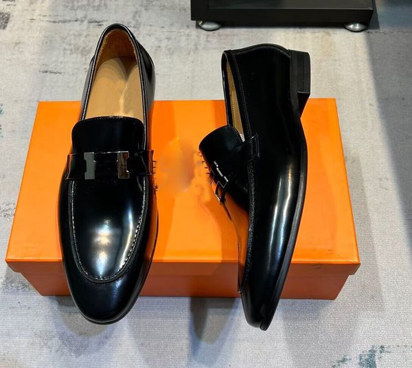 

luxury loafer summer walk men casual dress shoes kelly metal suede leather handmade sneaker dress shoes comforal outdoor walking flats 38-46, Black