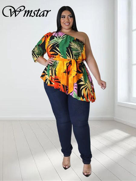 

women's plus size t-shirt wmstar plus size women single short sleeve with bandage short t shirt in summer flower printed wholesale dro, Black