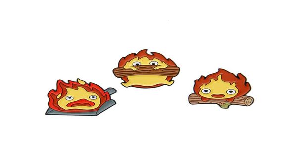 

calcifer log hard enamel pin studio ghibli pin fire brooch cute funny badges8427808, Blue