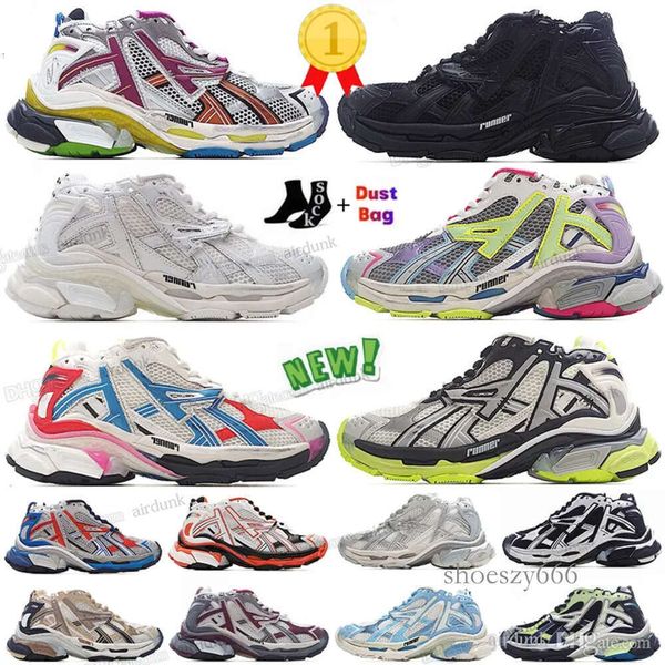 

designers women men casual shoes paris runner 7.0 transmit sense retro trainers black white pink blue bury deconstruction sneakerstop