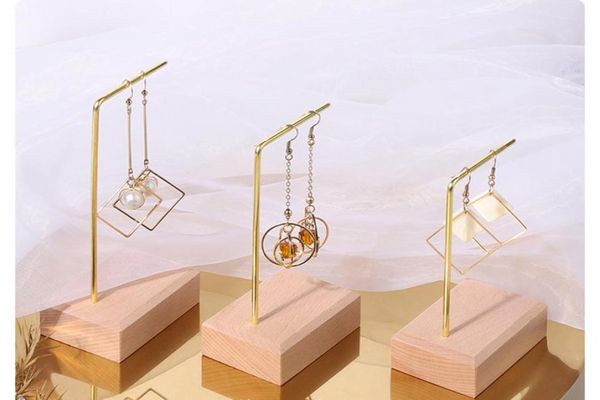 

whole earring display holder wooden stand eardrop holder stand fashion jewelry store window display js1908133367071, Black