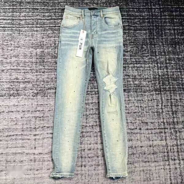

3a designer jeans mens jeans purple jeans designer pants pantalones mens jeans ripped jeans straight regular jeans denim tears washed old je, Blue