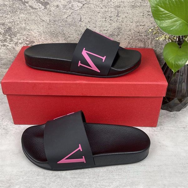 

dress men women slippers slipper slide summer fashion wide flat sandals indoor flip flop with box size eur 36-46 mdxxo, Black;gray
