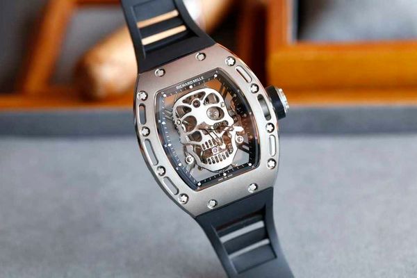 

rm052 real tourbillon watch fantasic superb men wrist watches io3n high-end quality mechanical uhr ntpt all carbon fiber case montre rd luxe, Slivery;brown