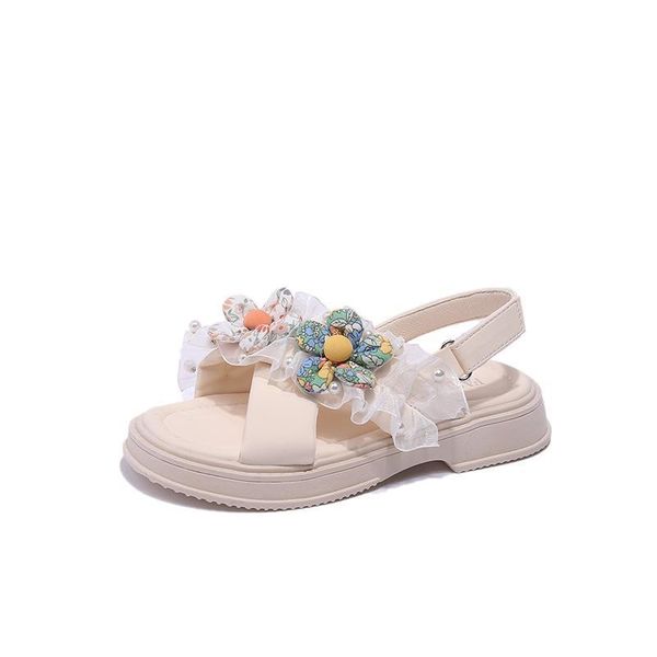

sandals kids shoes summer baby child girls floral mesh princess beach f12840, Black;red