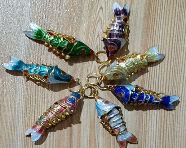 

handmade cloisonne enamel cute koi fish charms diy goldfish jewelry accessories pendants for bracelet earrings necklace and anklet8461675, Bronze;silver