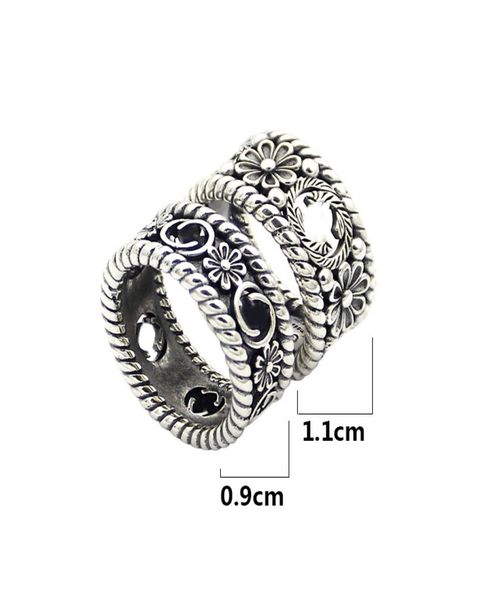 

new fashion brand vintage ring engraving couples ring come with dust bag and box5560620, Silver