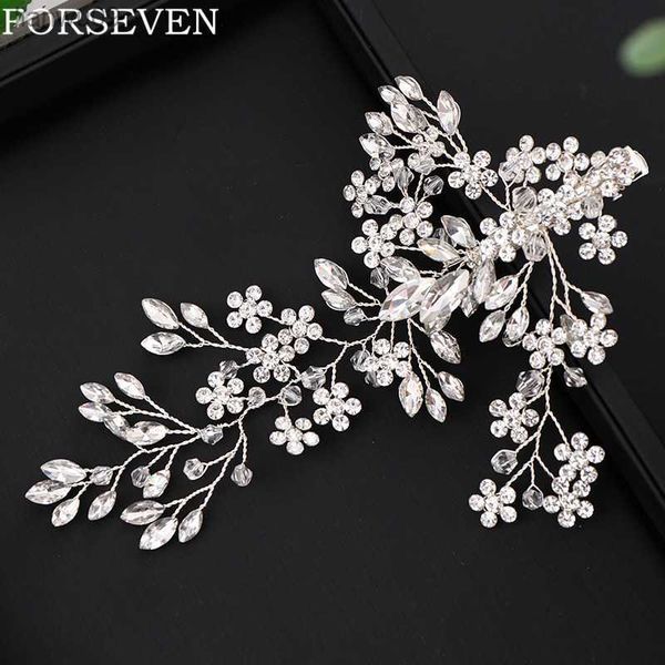 

bridal hair accessories silver color rhinestone hair clips headdress bridal hairpins for women hair jewelry wedding headpiece l230704, White;golden