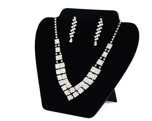 

big necklace earring set display card stand black velvet elegant space saving light jewelry displays for shop shelf boutique stall3097765