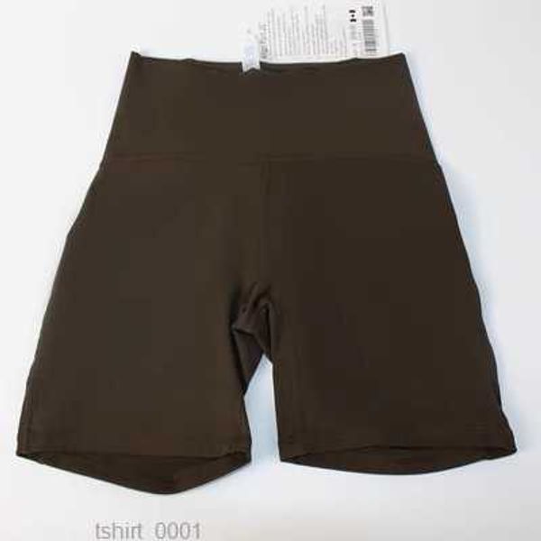 

lu yoga suit align women's sports high waist shorts ot outfit 4-point pants elastic double brushed tights ew7h, Black