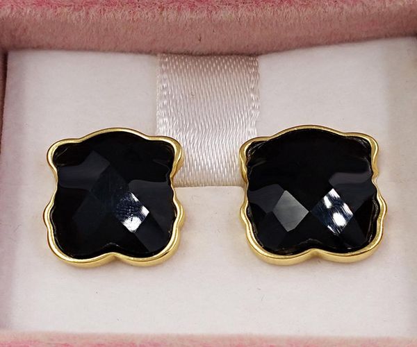 

vermeil silver bear color earrings stud 925 sterling fits european jewelry style gift andy jewel 2154335801289818, Golden;silver